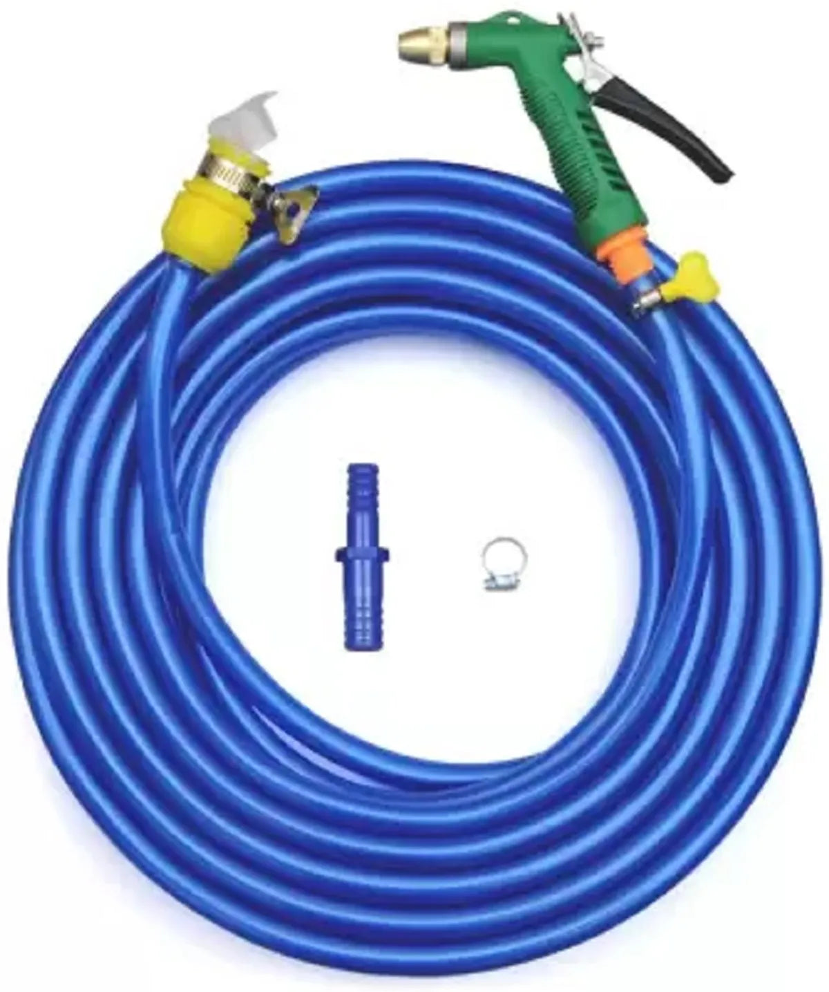 5m Flexible Blue Hose Pipe with Water Spray Gun (1/2 Inch, 12 mm) for Garden Use (5 m)
